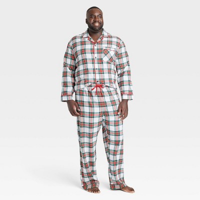Men's Holiday Tartan Plaid Flannel Matching Family Pajama Set - Wondershop™ Cream