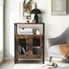 Costway Industrial Liquor Bar Cabinet Small Buffet Sideboard Detachable Wine Rack Glass Holder - 2 of 4