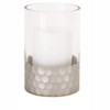 HomeRoots Set of Two Clear and Silver Glass Geometric Tabletop Pillar Candle Holders - 3 of 4