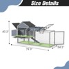 AZL1 Life Concept Pet Crates and Houses 2-Tier Backyard Hen House with Nesting Box, PVC Roof, Easy-Clean Tray, Gray, 79.92"*24.21”*40.16" - 3 of 4