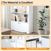 63" Tall Bookshelf with Doors, Modern Scalloped Design 5-Tier Storage Cabinet for Home Office & Living Room, Deep Storage Shelves for Heavy Books - 4 of 4