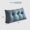 Bekrvio Wedge Headboard Pillow for Bed, Faux Linen Reading Backrest Cushion with Removable Cover & Pocket, Large Triangular Bed Rest - 2 of 4