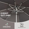 Gulches Gray 120-Inch Patio Umbrella with Crank and Tilt - 3 of 4