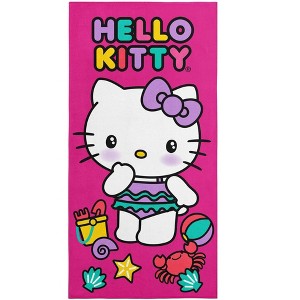 Sanrio Hello Kitty Towel Beach Pool Swim Merch Hello Beach Day 30"x60" Pink - 1 of 4