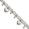 Chisel Stainless Steel Polished Hearts and Beads 7" Multi Chain Bracelet with 2" Extension - 2 of 3