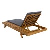 NicBex Acacia Wood Patio Chaise Lounge Set with 4" Thick Water-Resistant Cushions, Space Saving Design for Beach, Pool, Garden, Dark Gray,Teak - 4 of 4