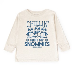 SmileyWorld Chillin' With My Snowmies - Youth Long Sleeve Graphic T-Shirt and Toddler Long Sleeve Graphic Tee - 1 of 3