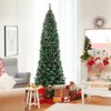 Tangkula 5/6/7/8/9FT Artificial Pre-lit Christmas Tree Hinged Pencil Xmas Tree w/408/618/818/1168/1298 Branch Tips Pine Needles 200/250/350/420/500 Warm-White LED Lights - 2 of 4