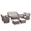 Gymojoy Outdoor Patio Sofa Ottoman Table with Swivel Chairs - 3 of 4