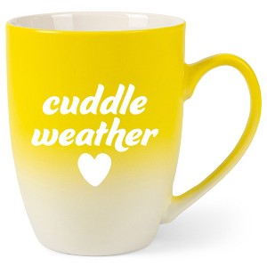 Elanze Designs Cuddle Weather Two Toned Ombre Matte Yellow and White 12 ounce Ceramic Stoneware Coffee Cup Mug - 1 of 4