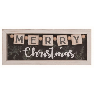 Transpac Wood Multicolor Christmas Greenery Sign