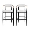 Ridstar Set of 2 Upholstered Bar Stools with Backrest & Metal Legs for Kitchen Island-Beige - 2 of 4