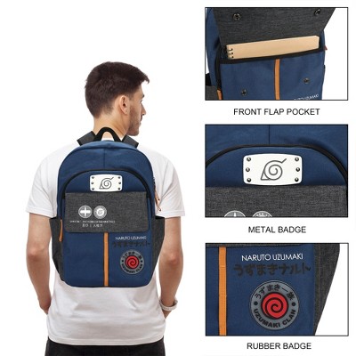 Naruto Shippuden Shinobi Symbols Blue 17.5” Adult Commuter Backpack — фото 5