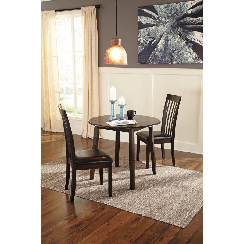 Hammis Round Drop Leaf Dining Table Wood/Dark Brown - Signature Design by Ashley, 4 of 9