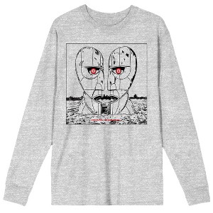 Pink Floyd Division Bell Drawing Crew Neck Long Sleeve Athletic Heather Men's Tee - 1 of 2