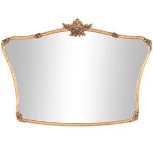 Olivia & May 26"x36" Metal Floral Orante Antique Curved Wall Mirror Gold: Elegant Rectangular Design, No Assembly Required - 1 of 4