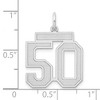 Black Bow Jewelry 14k White Gold, Jersey Collection, Medium Number 50 Pendant - 3 of 4