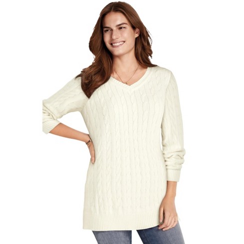 Plus size white cable knit sweater shop