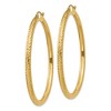 Black Bow Jewelry 3mm, 14k Yellow Gold Diamond-cut Hoops, 50mm (1 7/8 Inch) - 2 of 4