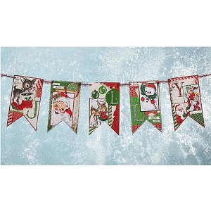 10.5 Inch Jolly Retro Garland Santa Snowman Deer Word Garlands - 1 of 4