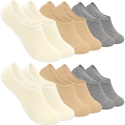 SERISIMPLE Women No Show Thin Womens Viscose Bamboo Socks Low Cut Invisible Non Slip with Grips Socks 6 Pairs