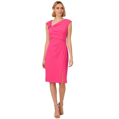 Adrianna Papell Womens Asymmetrical Chic Midi Dress