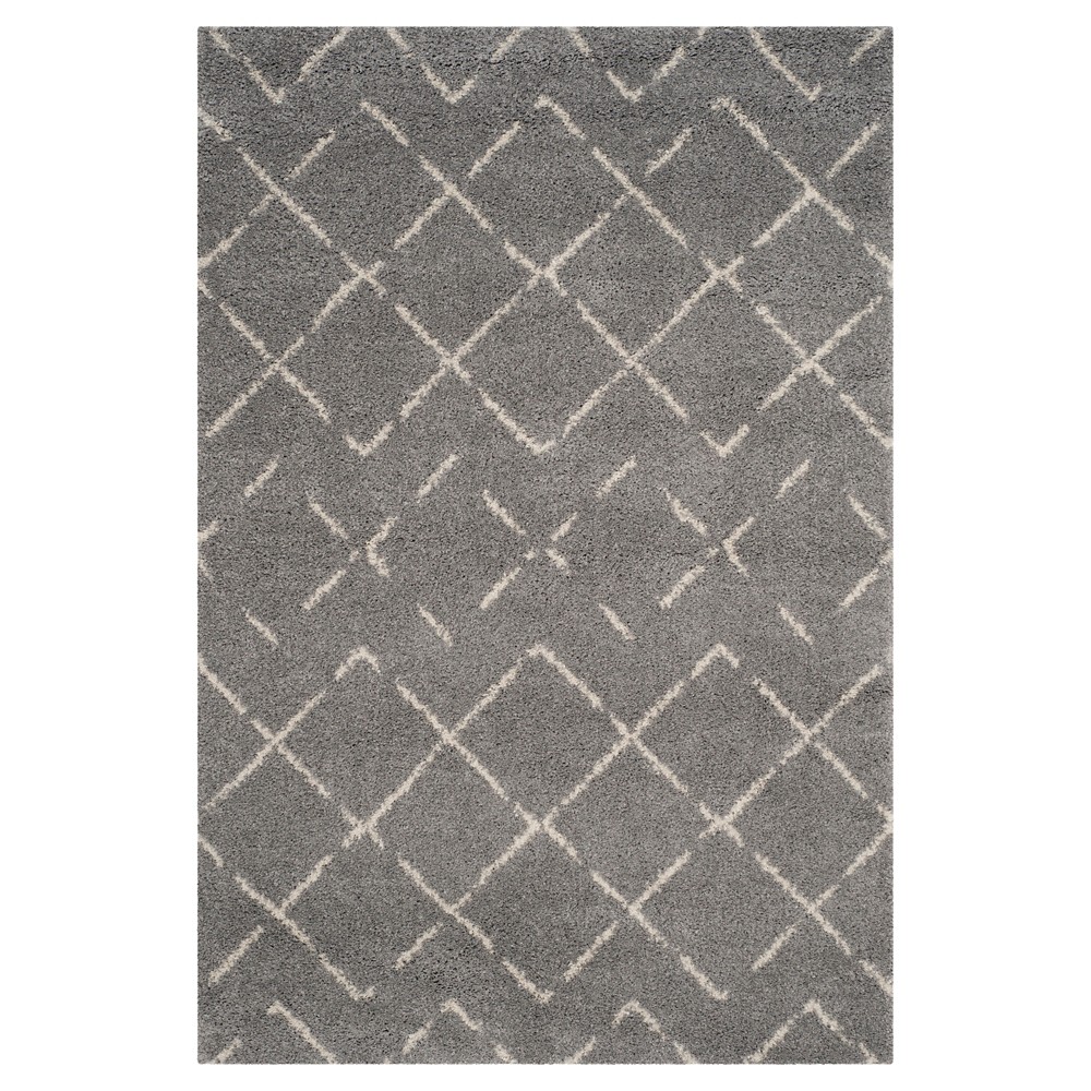 4'x6' Talia Crosshatch Area Rug Gray/Ivory - Safavieh