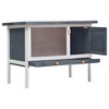 Rabbit Hutch Grey Solid pine wood 35.4 x 17.7 x 25.6 invidaXL - 2 of 4