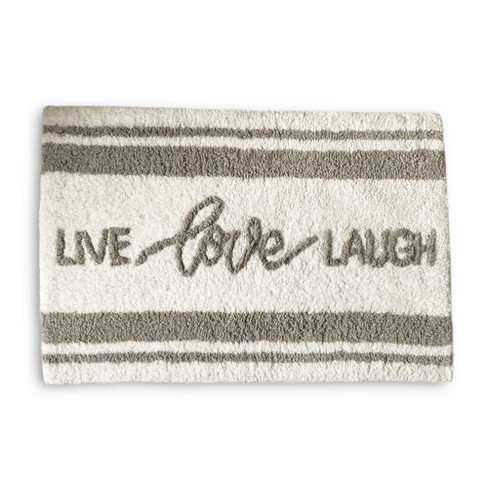 Live Love Laugh Word Novelty Cute Bath Rug - Grey - Elrene Home ...