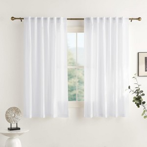 NICETOWN Light Filtering Sheer Curtain Pair - Rod Pocket/Back Tab Sheer Drapes for Bedroom/Living Room, 2 Panels - 1 of 4