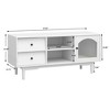 Modern TV Stand With Drawers, Open Shelves, Entertainment Center Media Console Storage Cabinet With Glass Doors - 4 of 4