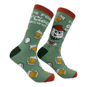 Crazy Dog Men's Its Fore O Clock Somewhere Socks Funny Sarcastic Golfing Graphic Novelty Footwear for Men - 1 of 4
