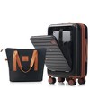 YONWAY 2 Piece Carry on Luggage Set,Front Opening 20-inch Carry-on Luggage and Expandable Travel Bag, With USB Port, Cup Holder, Back to School Use - 2 of 4