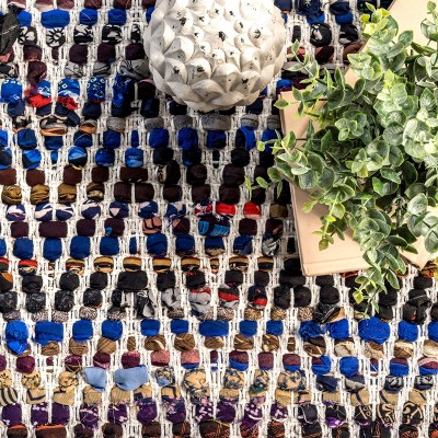 Indigo Hand Woven Cotton Blend 3' x 5' Area Rug