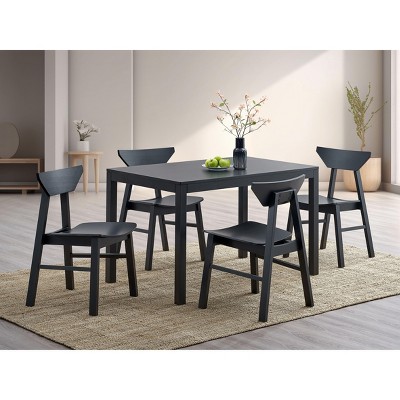 GDFStudio Ottilie 5-Piece Wooden Dining Set with Rectangular Table and 4 Chairs