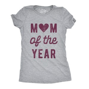 Womens Mom Of The Year T Shirt Funny Mothers Day Family Graphic Tee - Crazy Dog Women's T Shirt - 1 of 4