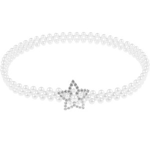 Elerevyo Faux Pearl Rhinestones Fashion Apparel Belt 65cm x 2cm 1 Pc - 1 of 4