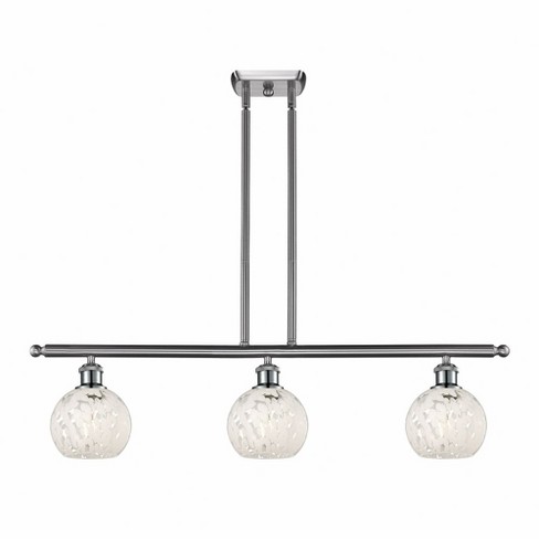 Innovations Lighting White Mouchette 3 - Light Island Pendant Light in  Brushed Satin Nickel - image 1 of 1