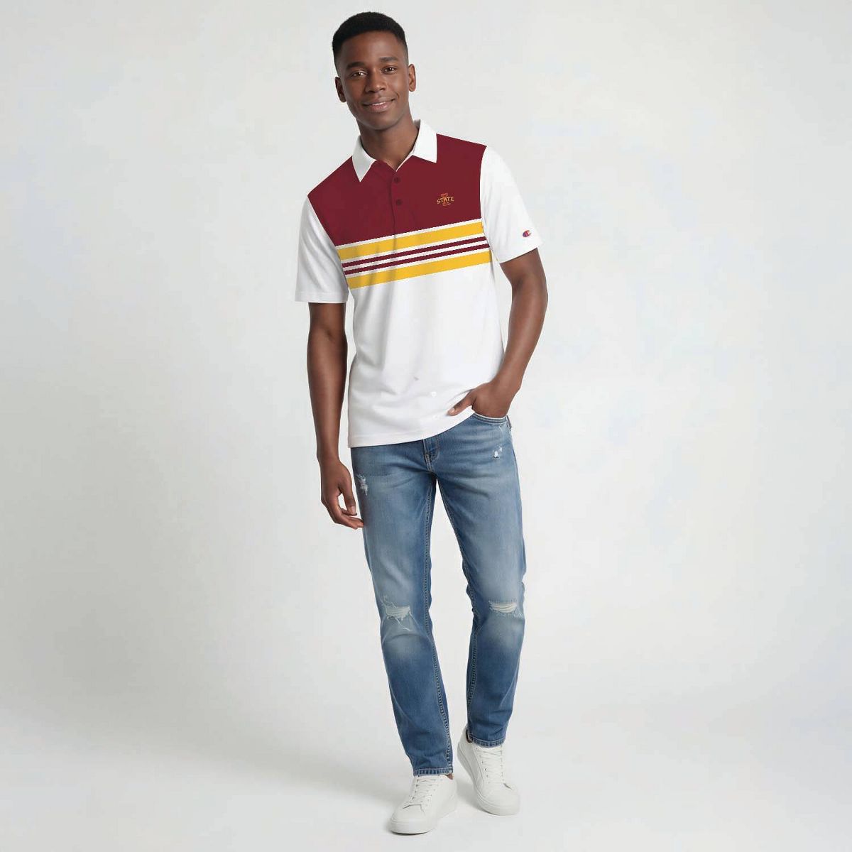 NCAA Iowa State Cyclones Men's Champion Stripped Polo Shirt