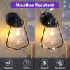 DAKAFUL Modern Outdoor Wall Sconce Light Fixtures, Matte Black Wall Lights With Clear Glass (Set Of 2) -Black - 3 of 4