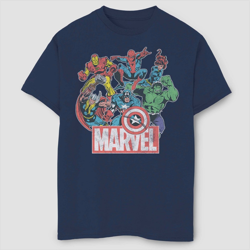 target mens avengers shirt t Today Marvel L Short Navy Sleeve of T Heroes Blue Boys Shirt