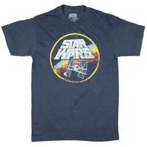 Seven Times Six Star Wars Shirt Mens Fighter Ship Adult Short Sleeve Graphic Print Tee Blue - 1 of 3