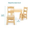 Melissa & Doug Solid Wood Table and 2 Chairs Set - Light Finish Furniture for Playroom - 4 of 4