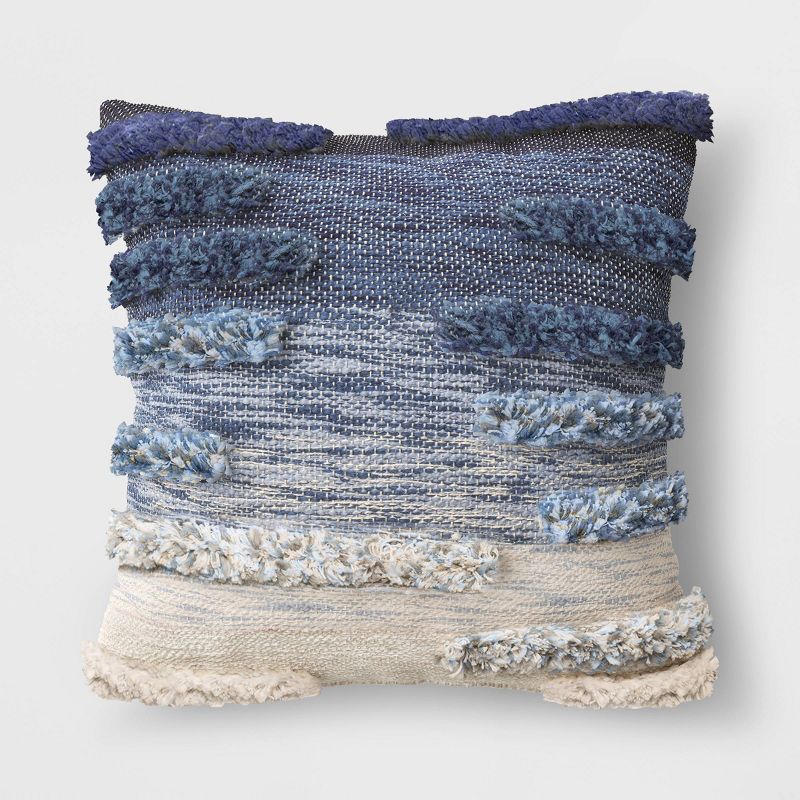 Tufted Ombre Striped Square Throw Pillow - Threshold™, 1 of 8
