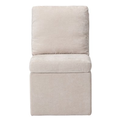 WestinTrends Soho Modern Upholstered Chenille Armless Dining Chairs With Casters