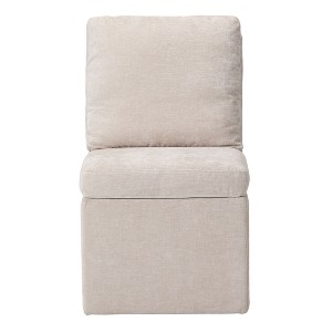 WestinTrends Soho Modern Upholstered Chenille Armless Dining Chairs With Casters - 1 of 4