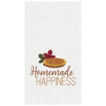C&F Home Homemade Happiness Embroidered Waffle Weave Kitchen Towel Set of 2