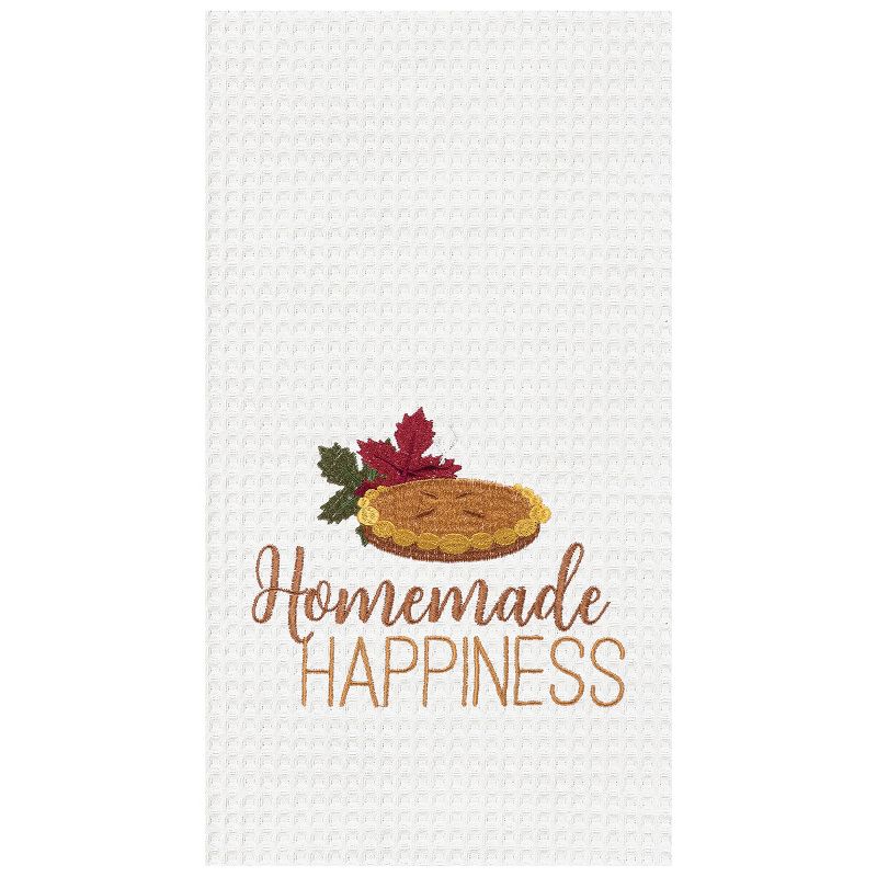 C&F Home Homemade Happiness Embroidered Waffle Weave Kitchen Towel Set of 2, 1 of 3