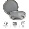 LunaLulinlk Dinnerware Gray Stoneware Salad Round Plates, 4 Pack - 4 of 4