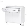 Sevobal Utility Storage Cabinets, Closed lockers with Drawers, Freestanding Storage for Living Room Kitchen, White, 35.43"*15.74"*32.08" - 4 of 4
